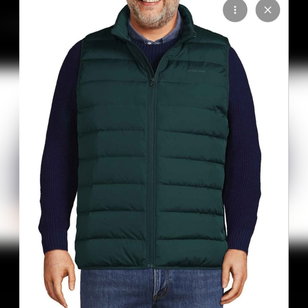 Lands' End Men's Dark Green Down Vest